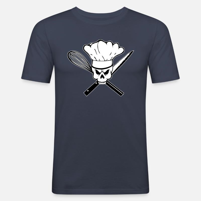 Koch Pirat oder Rebell Totenkopf - Männer Slim Fit T-Shirt - Navy
