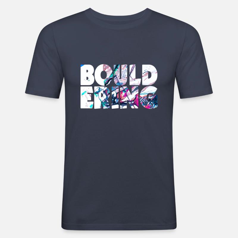 Bouldern Klettern Climbing Boulderer Geschenkidee - Männer Slim Fit T-Shirt - Navy
