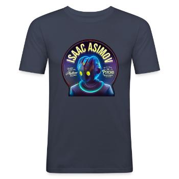 Isaac Asimov - T-shirt près du corps Homme - bleu marine - Devant - Nik (191cm)