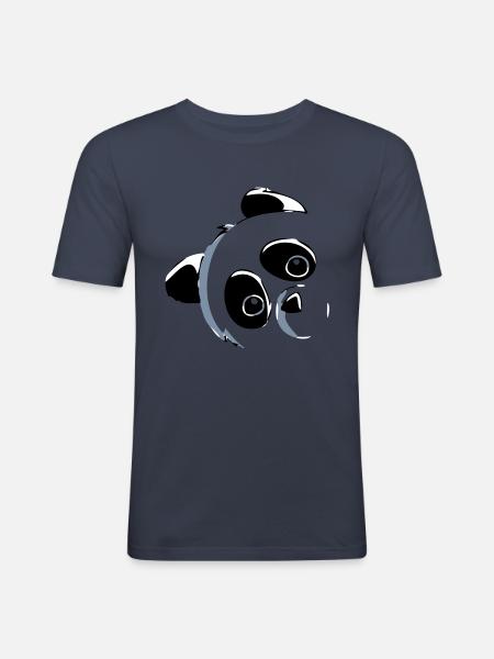 Panda head - Men's Slim Fit T-Shirt - navy