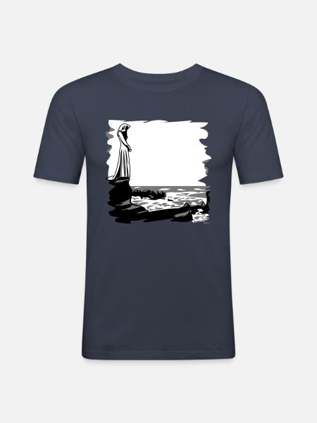 Gothic hand rosary - Men's Slim Fit T-Shirt - navy