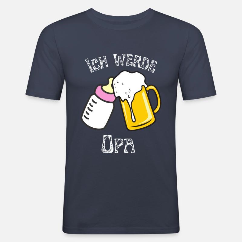 Ich werde Opa - Männer Slim Fit T-Shirt - Navy