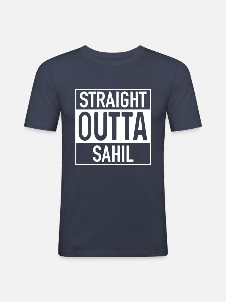 Droite OUTTA Sahil - T-shirt près du corps Homme - bleu marine