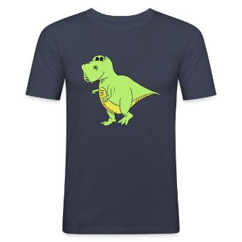 Trex - Männer Slim Fit T-Shirt - Navy - Vorne - Nik (191cm)