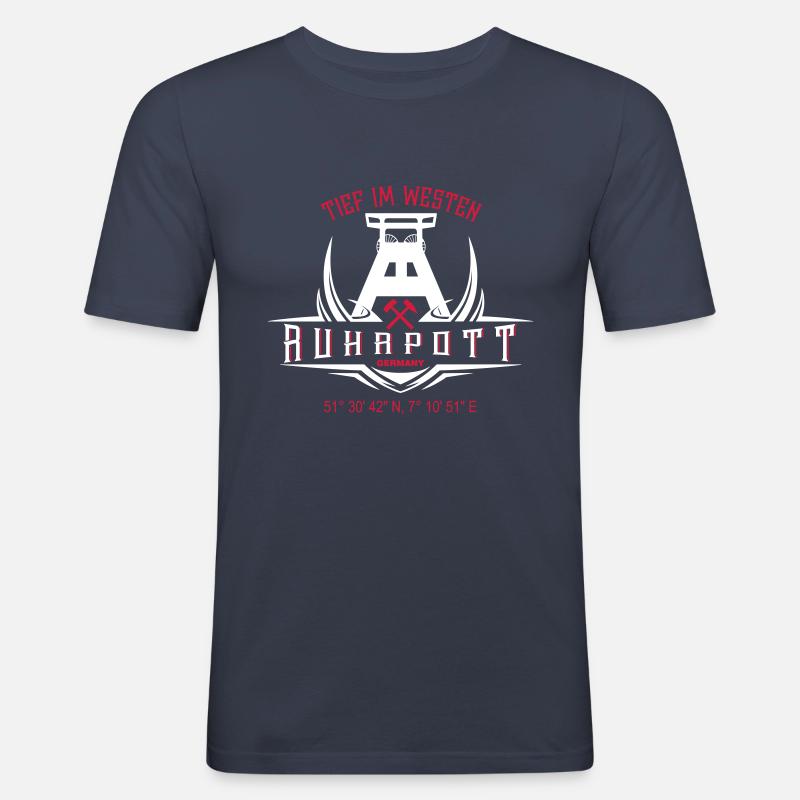Ruhrpott Germany V2 - Männer Slim Fit T-Shirt - Navy