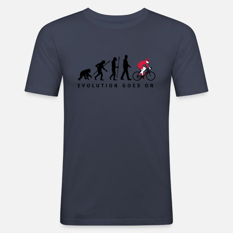 evolution_radfahrer_052012_d_3c - T-shirt près du corps Homme - bleu marine