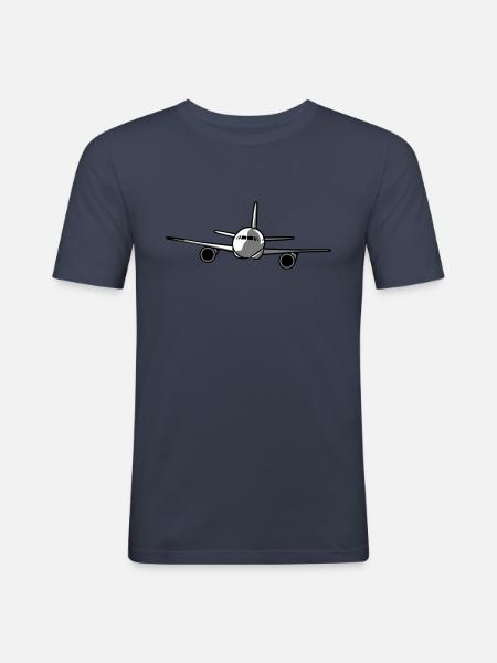 fly Airplane - Men's Slim Fit T-Shirt - navy