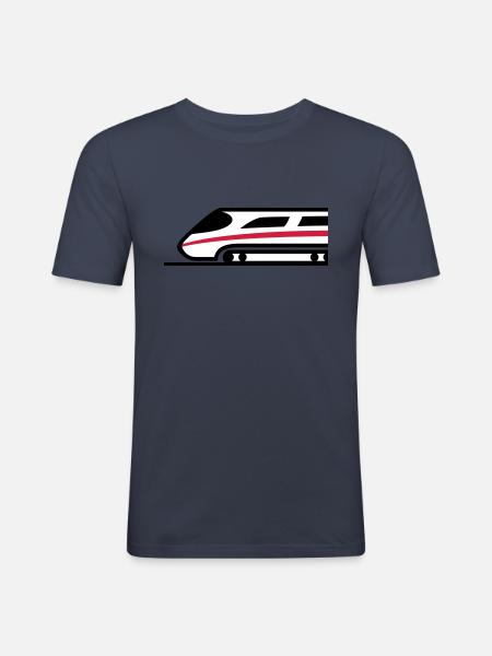 Express Train Logo - T-shirt près du corps Homme - bleu marine