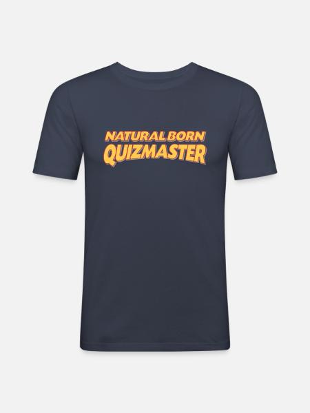 Natural born quizmaster 3col - Men's Slim Fit T-Shirt - navy