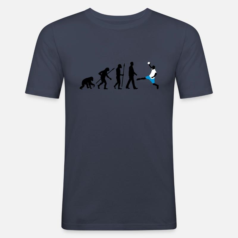 evolution_handball_102012_a_3c - Männer Slim Fit T-Shirt - Navy