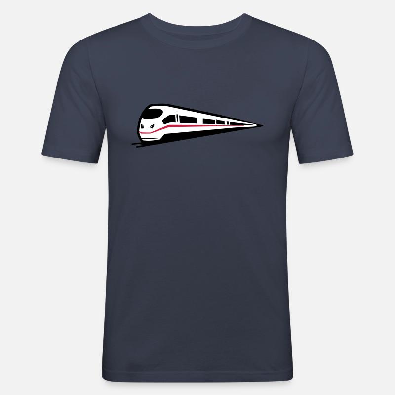 Zug Eisenbahn ice - Männer Slim Fit T-Shirt - Navy