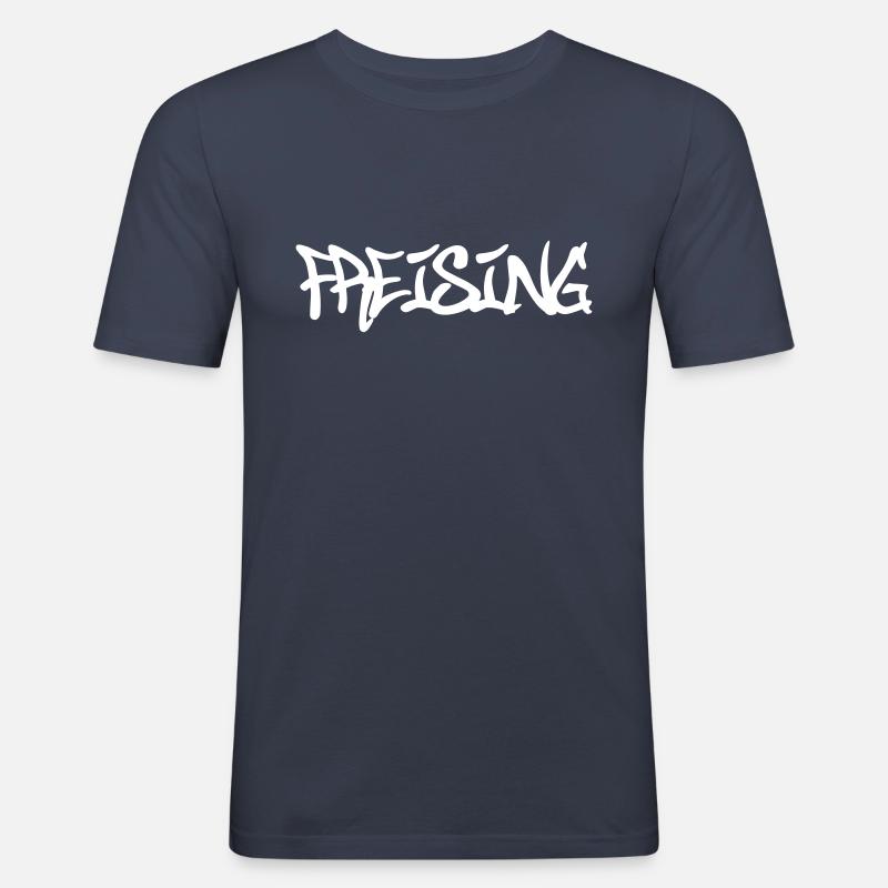 Freising Graffiti - Männer Slim Fit T-Shirt - Navy