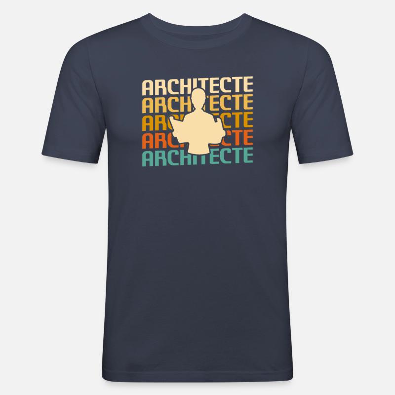 Retro Architecte Architecture Architectural - Männer Slim Fit T-Shirt - Navy