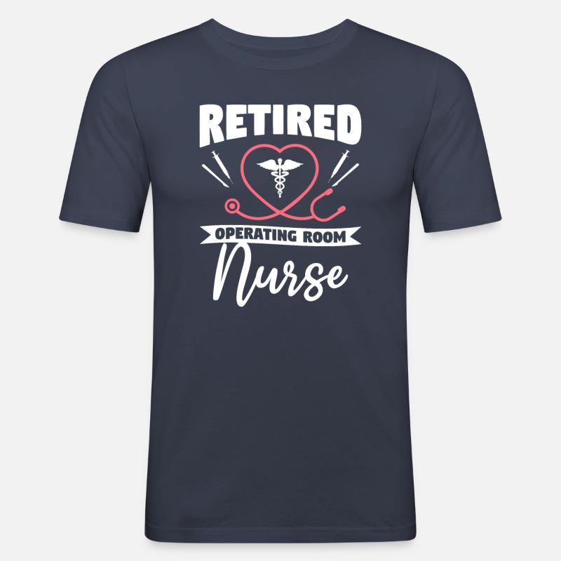 Pensionierte OP-Krankenschwester ODER Ruhestandsschwestern - Männer Slim Fit T-Shirt - Navy