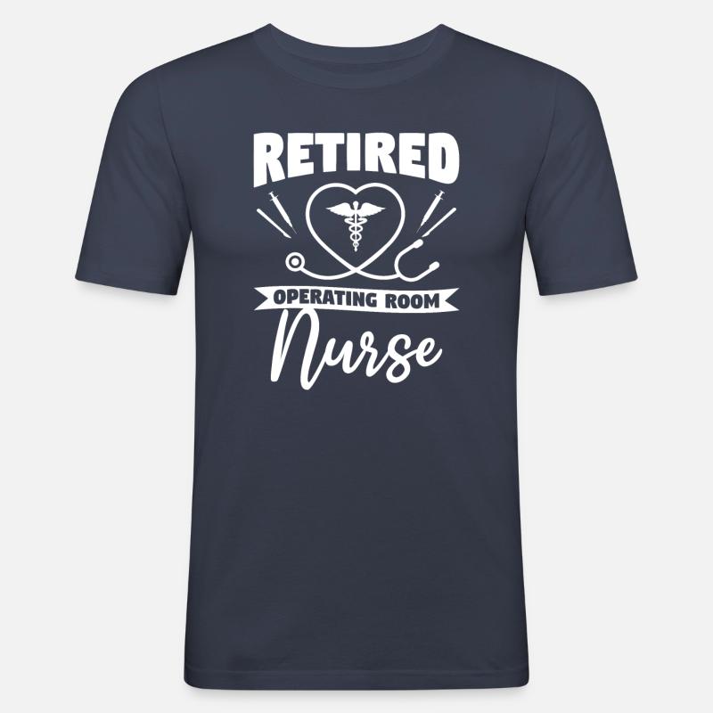 Pensionierte OP-Krankenschwester ODER Ruhestandsschwestern - Männer Slim Fit T-Shirt - Navy