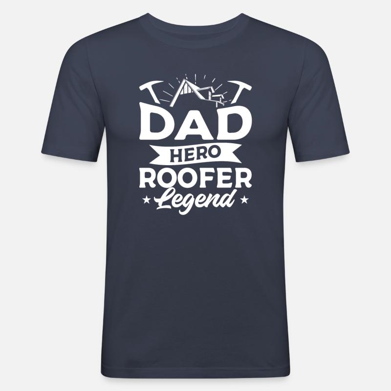 Dad Hero Dachdecker Legende Dachdecker - Männer Slim Fit T-Shirt - Navy