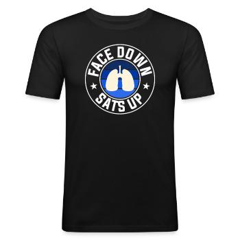 Face Down Sats Up Respiratory Therapist - Men's Slim Fit T-Shirt - black - Front - Nik (191cm)