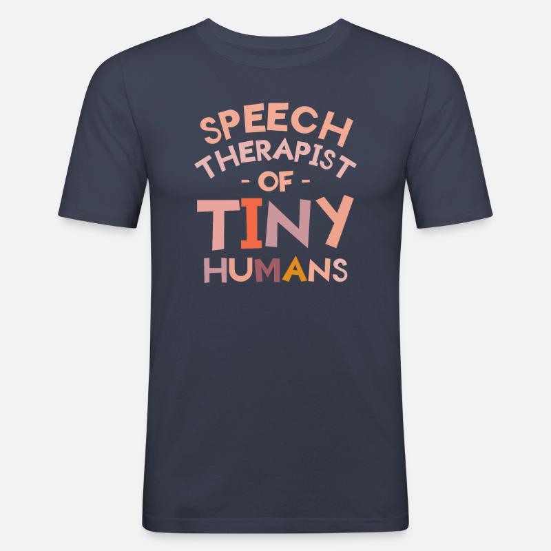 Logopäde der Sprache winziger Menschen - Männer Slim Fit T-Shirt - Navy