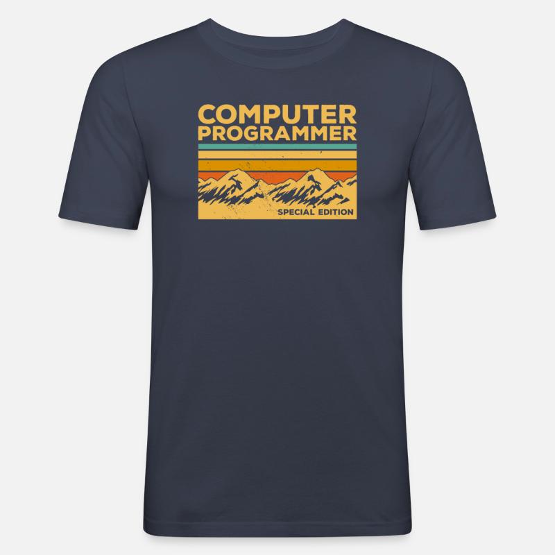 Retro Computerprogrammierer Sonderedition - Männer Slim Fit T-Shirt - Navy