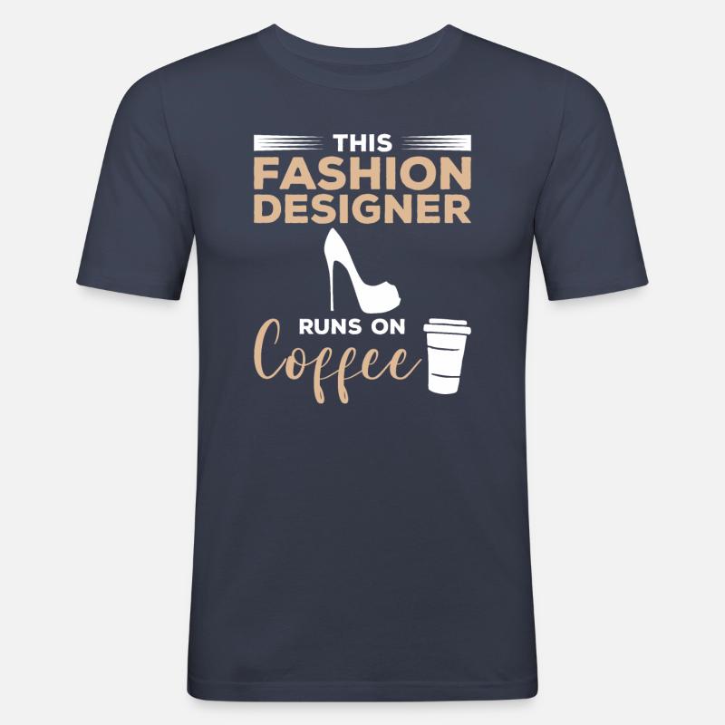 Diese Modedesignerin entwirft Kaffee - Männer Slim Fit T-Shirt - Navy