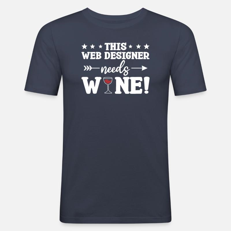 Dieser Webdesigner benötigt Wine-Programmierung - Männer Slim Fit T-Shirt - Navy