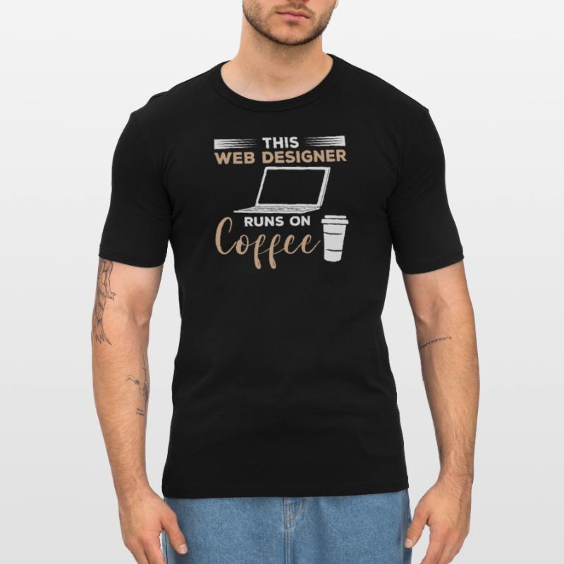 This Web Designer Runs On Coffee Programming Men's Slim Fit T-Shirt