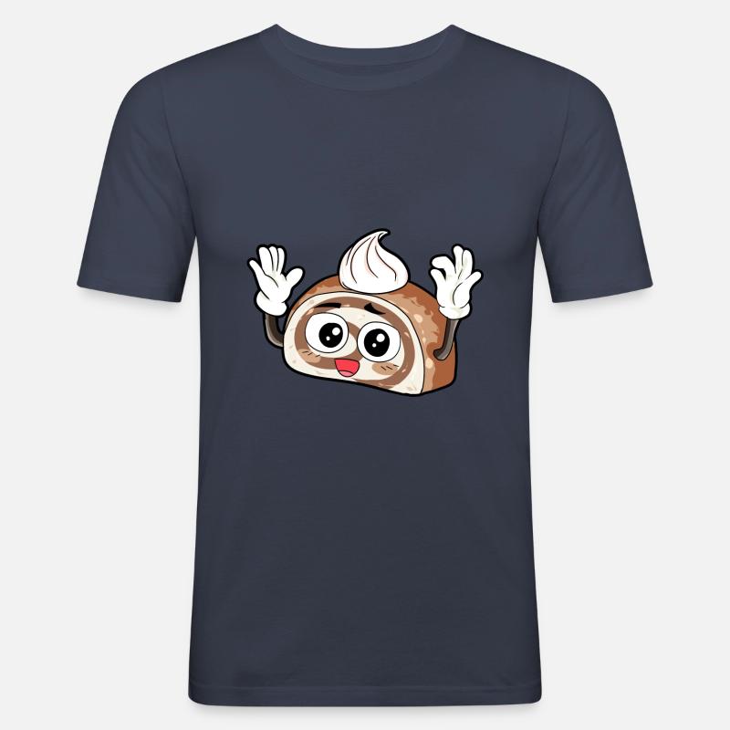 Kuchen Essen Feinschmecker Geschenk - Männer Slim Fit T-Shirt - Navy