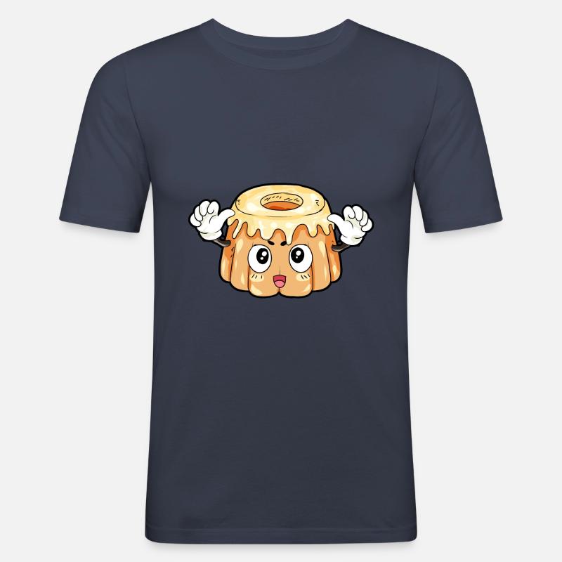 Pudding Essen Feinschmecker Geschenk - Männer Slim Fit T-Shirt - Navy