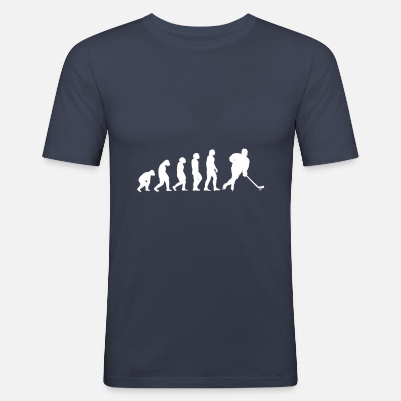Eishockey Evolution - Männer Slim Fit T-Shirt - Navy
