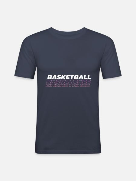 Basketball font stylish - Men's Slim Fit T-Shirt - navy