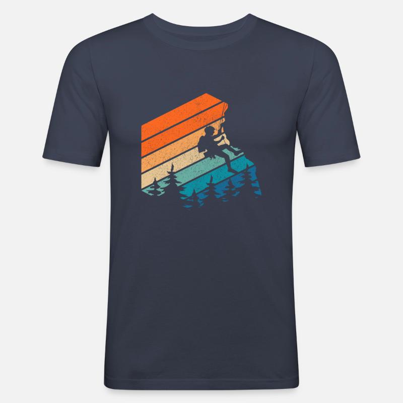 Klettern Bouldern Bergsteigen Geschenk - Männer Slim Fit T-Shirt - Navy