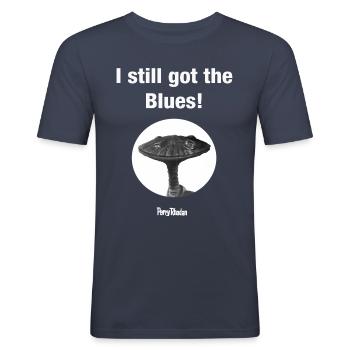 PERRY RHODAN I still got the Blues - Männer Slim Fit T-Shirt - Navy - Vorne - Nik (191cm)