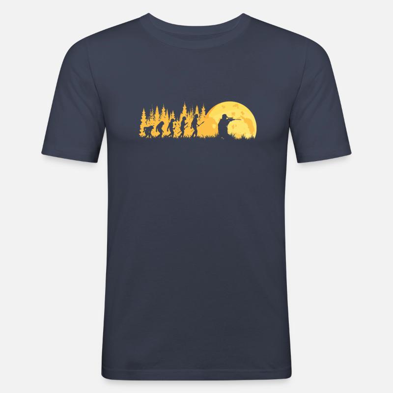 Jäger Hirschjäger Evolution Jagd - Männer Slim Fit T-Shirt - Navy