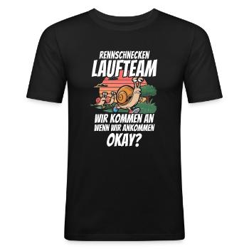 Racing Snails Running Team Running Jogging Marathon - Men's Slim Fit T-Shirt - black - Front - Nik (191cm)