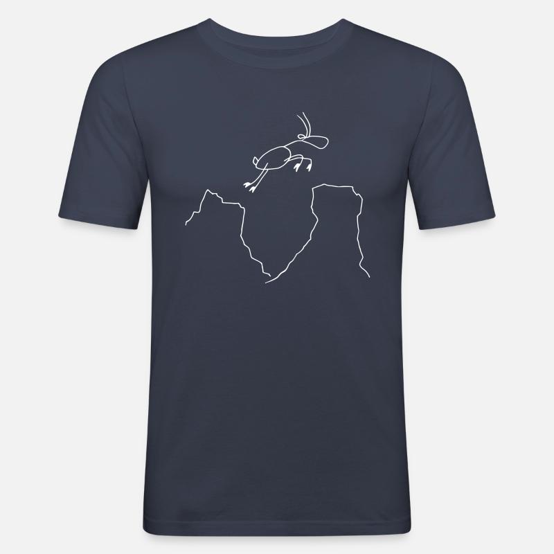 Springender Steinbock - Männer Slim Fit T-Shirt - Navy