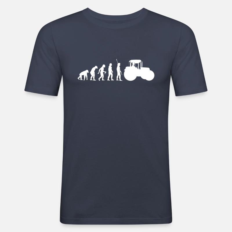 Evolution tractor - Männer Slim Fit T-Shirt - Navy