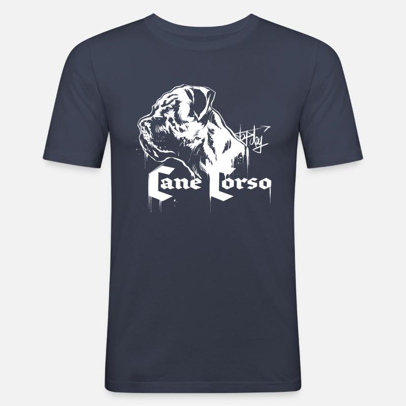 Cane Corso - Männer Slim Fit T-Shirt - Navy
