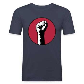 fist - Men's Slim Fit T-Shirt - navy - Front - Nik (191cm)