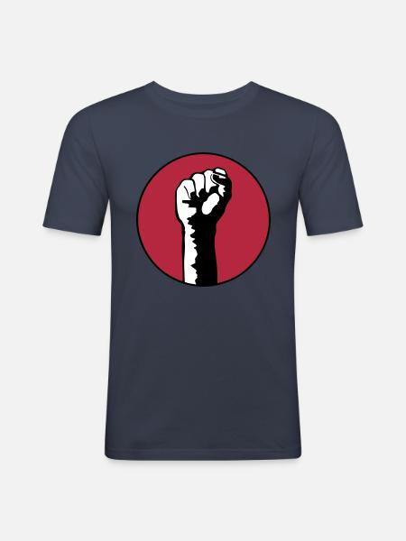 fist - Men's Slim Fit T-Shirt - navy