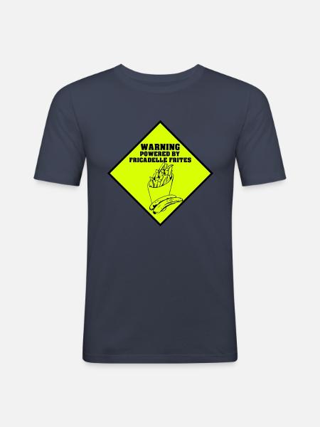 fricadelle frites - T-shirt près du corps Homme - bleu marine