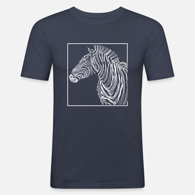 Zebra Zebra Zebra - Männer Slim Fit T-Shirt - Navy