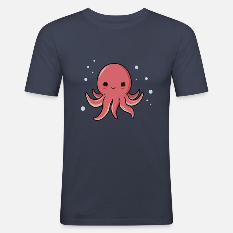 Carlos der Krake - Männer Slim Fit T-Shirt - Navy