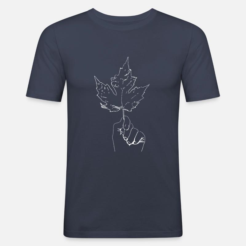 Maple maple leaf hand - Men's Slim Fit T-Shirt - navy