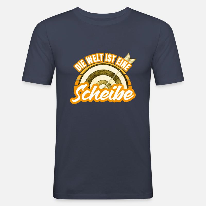 Spruch Bogenschiessen Bogenschütze - Männer Slim Fit T-Shirt - Navy
