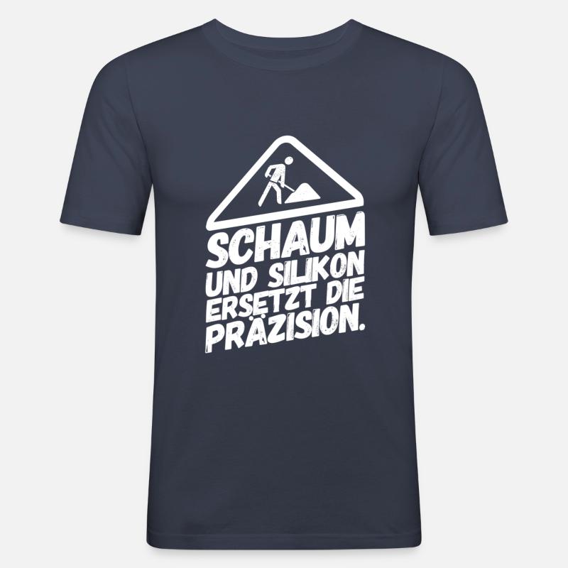 Bauarbeiter Baustelle Silikon - Männer Slim Fit T-Shirt - Navy