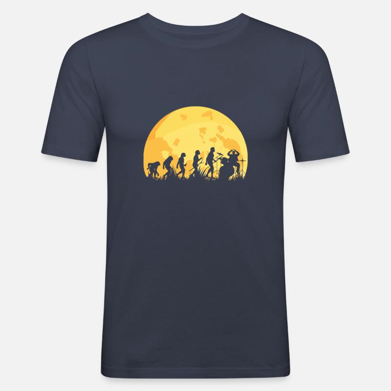 Evolution Drummer Schlagzeuger - Männer Slim Fit T-Shirt - Navy