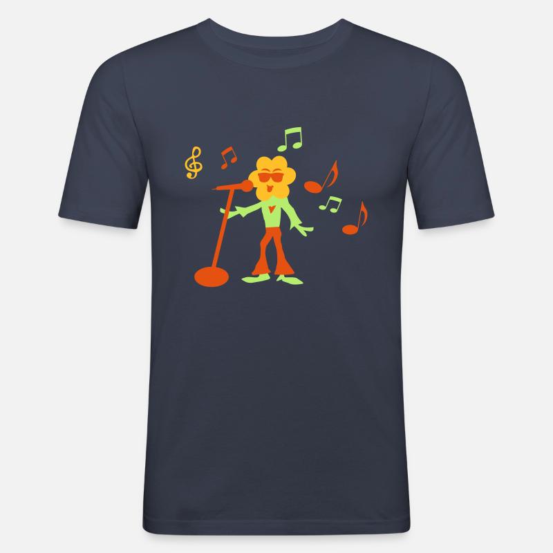 sonnenblume - Männer Slim Fit T-Shirt - Navy