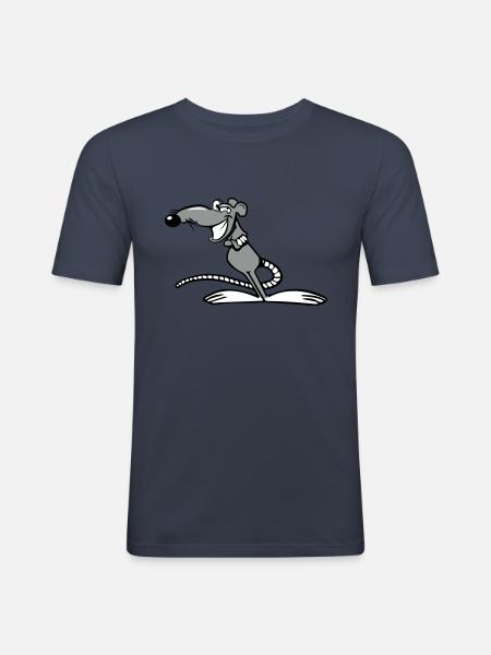 rat funny cool - Men's Slim Fit T-Shirt - navy
