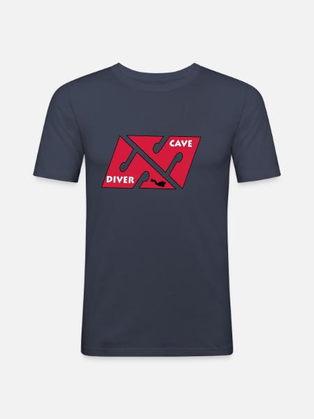 cave_diver_01 - Männer Slim Fit T-Shirt - Navy
