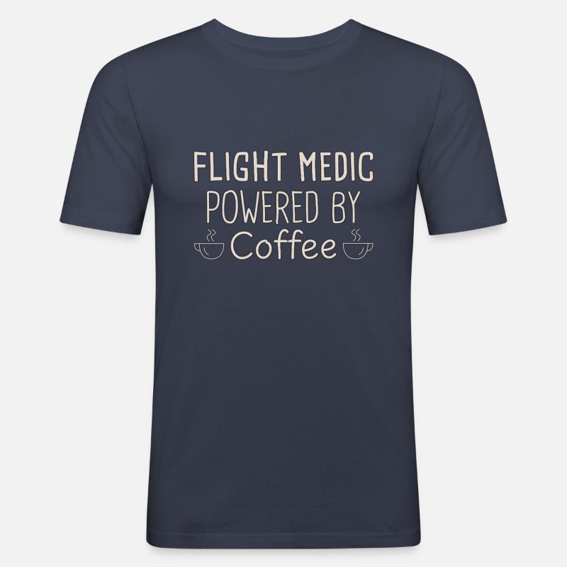 Flight Paramedic Coffee Luftrettung - Männer Slim Fit T-Shirt - Navy